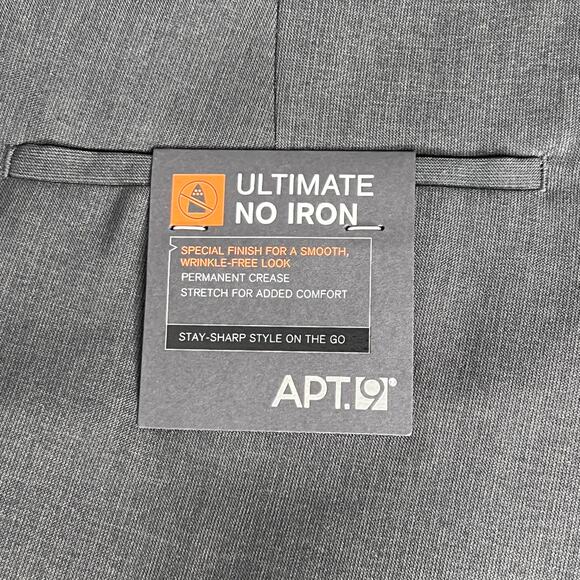 NWT Men's APT 9 Grey Slim Fit Business Dress Pants 36/30 - Picture 4 of 10